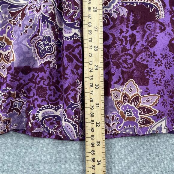 y2k Coldwater Creek Floral Maxi Skirt PL Purple Paisley Fairy Whimsigoth Boho - Picture 6 of 11